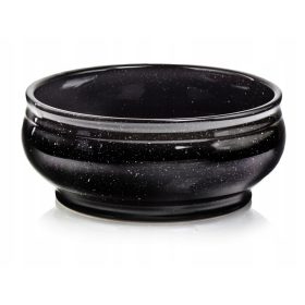   Elegante Keramikschale für Grabgestaltung, 28 cm, Schwarz Marmoroptik