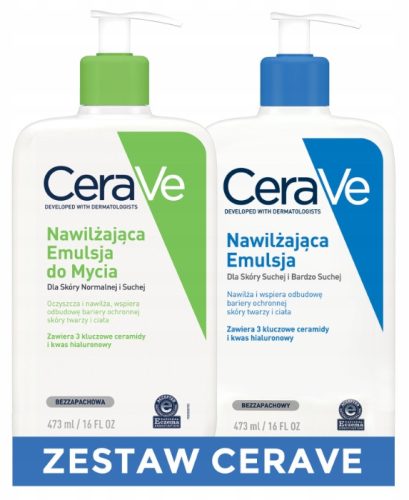 Cerave Zestaw MYCIE + NAWILŻANIE skóra sucha normalna