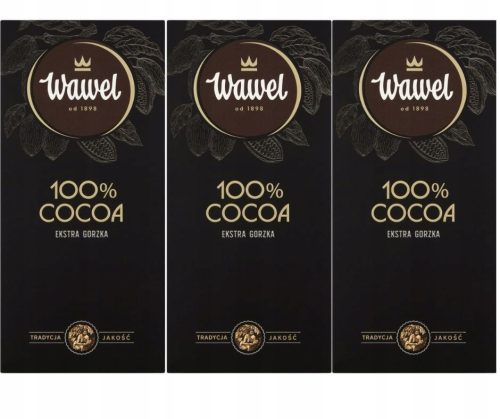 Wawel 100% Kakao Premium Extra Dunkle Schokolade 3x80g – Ideal für Feinschmecker