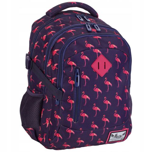 Schulrucksack für Mädchen mit Flamingo-Design und Reflektoren von HASH Astra