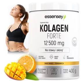  ESSENSEY KOLAGEN FORTE 12 500 mg - Nahrungsergänzungsmittel mit Vitamin C und angenehmem Mango-Orangen Geschmack