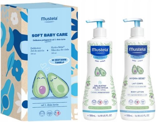 Sanftes Baby-Pflegeset mit Avocado-Extrakt – Ideal ab dem 1. Lebenstag