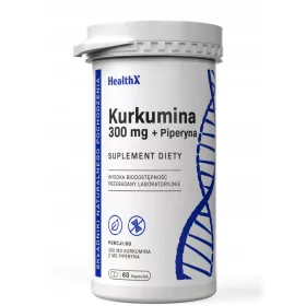   HealthX Kurkuma mit Piperin 300 mg – Nahrungsergänzungsmittel mit 60 Kapseln