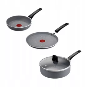   TEFAL Halo Pfannenset 20/24/25 cm – Nachhaltig und Vielseitig für Jede Küche