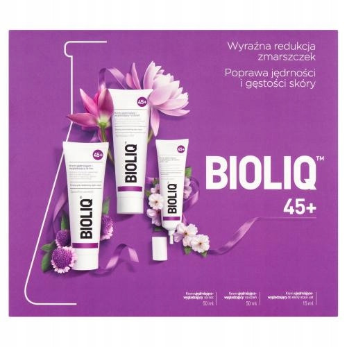 Bioliq 45+ Pflegeset für festere und glattere Haut - Tages- & Nachtcreme, Augen- & Lippencreme