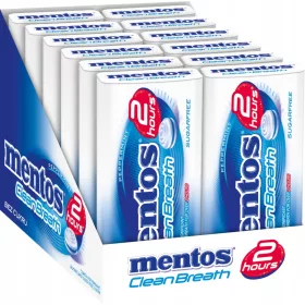   Mentos Clean Breath Peppermint - Zuckerfreie Atemfrisch Pastillen