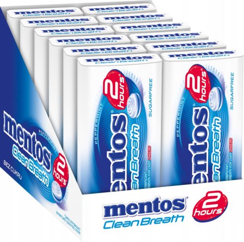 Mentos Clean Breath Peppermint - Zuckerfreie Atemfrisch Pastillen