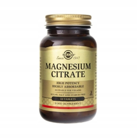 Solgar Magnesiumcitrat (60 Tabletten) – Nahrungsergänzungsmittel
