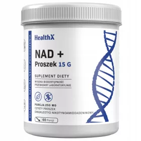   HealthX NAD+ Nahrungsergänzungsmittel 250 mg - Unterstützt Energiemetabolismus und Zellregeneration, 60 Portionen