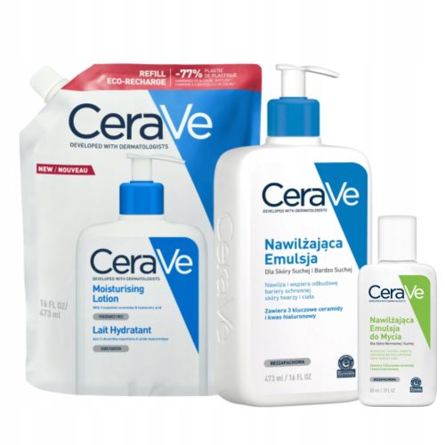 CeraVe Pflegeset für Trockene bis Sehr Trockene Haut - Emulsionen & Reinigungsgel