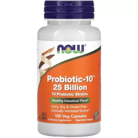   NOW Foods Probiotic-10 25 Milliarden – 100 vegetarische Kapseln für eine verbesserte Darmflora