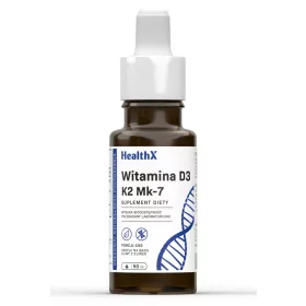   HealthX Vitamin D3 + K2 Mk-7 Tropfen - Unterstützt Knochen und Immunsystem - 50 ml