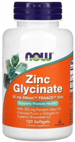 NOW Foods Zink Glycinat 120 Softgel-Kapseln – Unterstützung für Ihre Gesundheit
