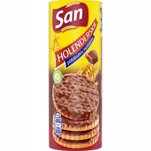 San Holländische Halbsüße Kekse in Milchschokolade, 170g