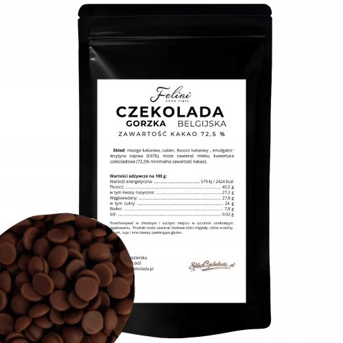 Felini Belgische Zartbitterschokolade 72,5% Kakao 500g