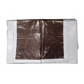   Robuste Abdeckplane 2x3m in Silber-Braun, UV-geschützt und Wetterfest