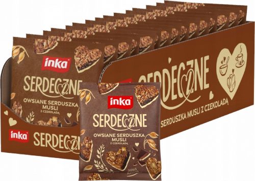 Inka Ovsianka Herzen Müsli Kekse mit Schokolade, 15x50g