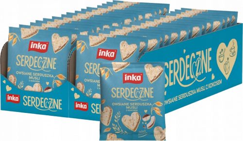 30x Inka Haferkekse in Herzform mit Müsli und Kokos, 50g