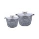 Set aus 2 marmorierten Hochtöpfen Zilner ZL-7011, 10,2L & 6,2L mit Glasdeckel