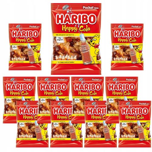 Haribo Happy Cola - Kultige Cola-Flaschen-Geleefruchtgummis, 100g