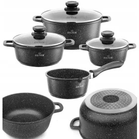   7-teiliges Premium Kochtopfset mit Marmorbeschichtung für alle Herdarten