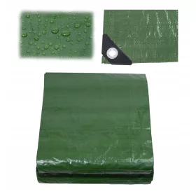   Hochwertige, verstärkte grüne Plane 8m x 10m - UV-beständig, wasserdicht und reißfest