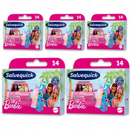 Salvequick Barbie Kinderpflaster - Wasserdicht und Atmungsaktiv, 14 Stück