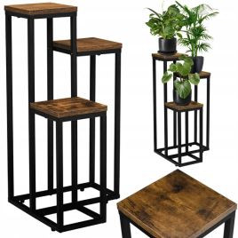 Moderner 3-stufiger Metall-Blumenständer im Loft-Stil für Innen und Außen