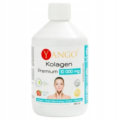 Yango Premium Kollagen 10000 mg, Erdbeergeschmack – 500 ml für Haut, Haare und Nägel