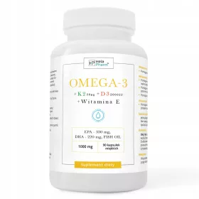   Omega-3 1000mg EPA330 DHA220 + Vitamine K2 + D3 + E 90 Weichkapseln von Hela Pharm®