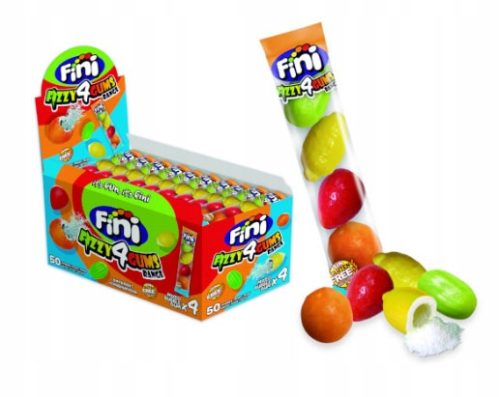 FINI Fruit Salad Bubblegum – Obstsalat Kaugummi mit saurem Pulver gefüllt