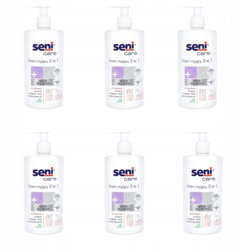 Seni Care 3-in-1 Waschcreme ohne Wasser für sensible Haut, 6x 1L