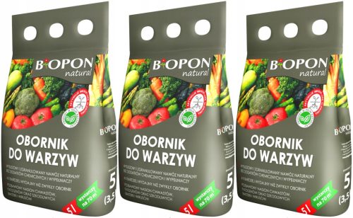 BIOPON Natürlicher Dünger für Gemüse - 3 x 5 Liter
