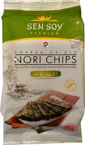 Chipsy Rzęsy Nori Wasabi 4,5g - Exotischer Snack ohne Gluten und Palmöl