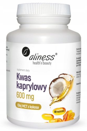 Aliness Kaprylsäure 600 mg - 90 Kapseln für Energie und Ketogene Diät
