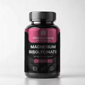   VitalHarmony Magnesium Bisglycinat 90 Kapseln - Unterstützt Muskeln & Nervensystem