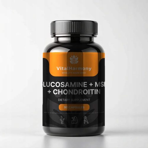 VitalHarmony Glukosamin + MSM + Chondroitin - Unterstützung für Gelenkgesundheit, 90 Kapseln
