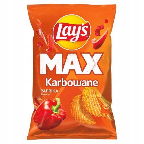 Lay's Max Karbowane Chipsy Paprykowe - Knusprige Kartoffelchips 40 g