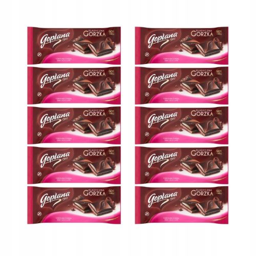 Set mit Goplana Original Bitterer Schokolade 90 g, 10 Stück