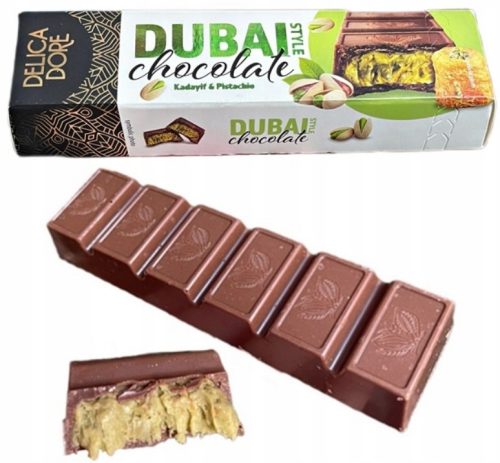 Exquisite Dubaische Schokolade mit Pistazienfüllung und Kadayif-Kuchen, 70g