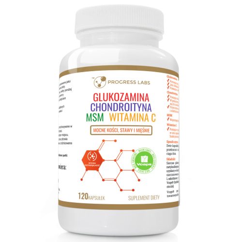 Progress Labs Glukosamin Chondroitin MSM Vitamin C 120 Kapseln für Gelenkunterstützung
