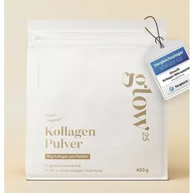   Kolagen w Proszku Glow25 – Hochwertiges Hydrolysat für Haut, Haare, Nägel und Gelenke, 450g