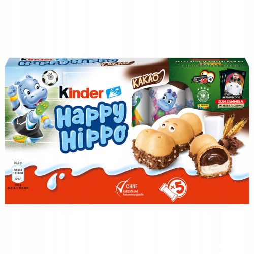 Kinder Happy Hippo Cocoa – Köstliche Schokoladen-Milch-Keksriegel