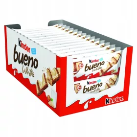   Kinder Bueno White – Knuspriger Genuss mit Haselnusscreme und Weißer Schokolade