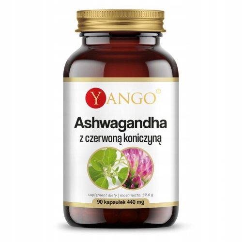 YANGO Ashwagandha mit Rotklee 90 vegane Kapseln – Unterstützung bei Stress und Menopause