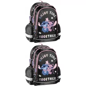   2x Disney Stitch Schulrucksack von Paso, Zweikammer, 38x28x15cm, Schwarz