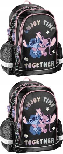 2x Disney Stitch Schulrucksack von Paso, Zweikammer, 38x28x15cm, Schwarz