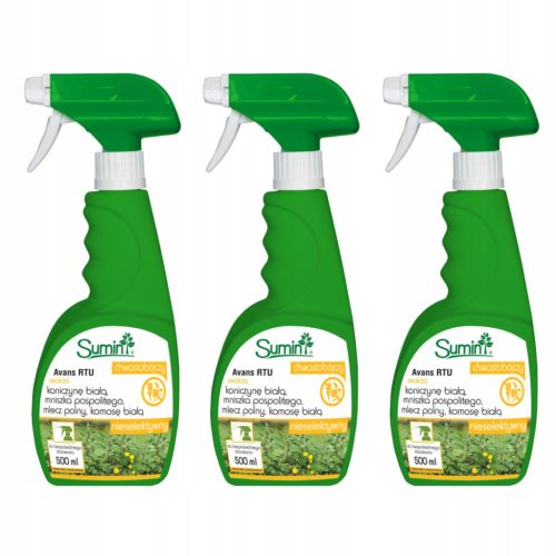 Sumin AVANS RTU - 3er Set Unkrautvernichter 500 ml, Systemisch und Nichtselektiv