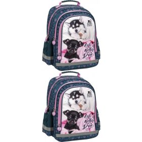   Zweikammeriger Schulrucksack Derform 15 B Cleo&Frank 38 (Hund), 18l in Marineblau