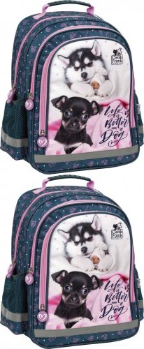 Zweikammeriger Schulrucksack Derform 15 B Cleo&Frank 38 (Hund), 18l in Marineblau